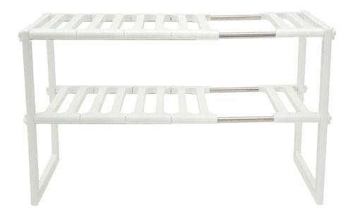 Estante organizador de cocina ajustable de 2 niveles-8