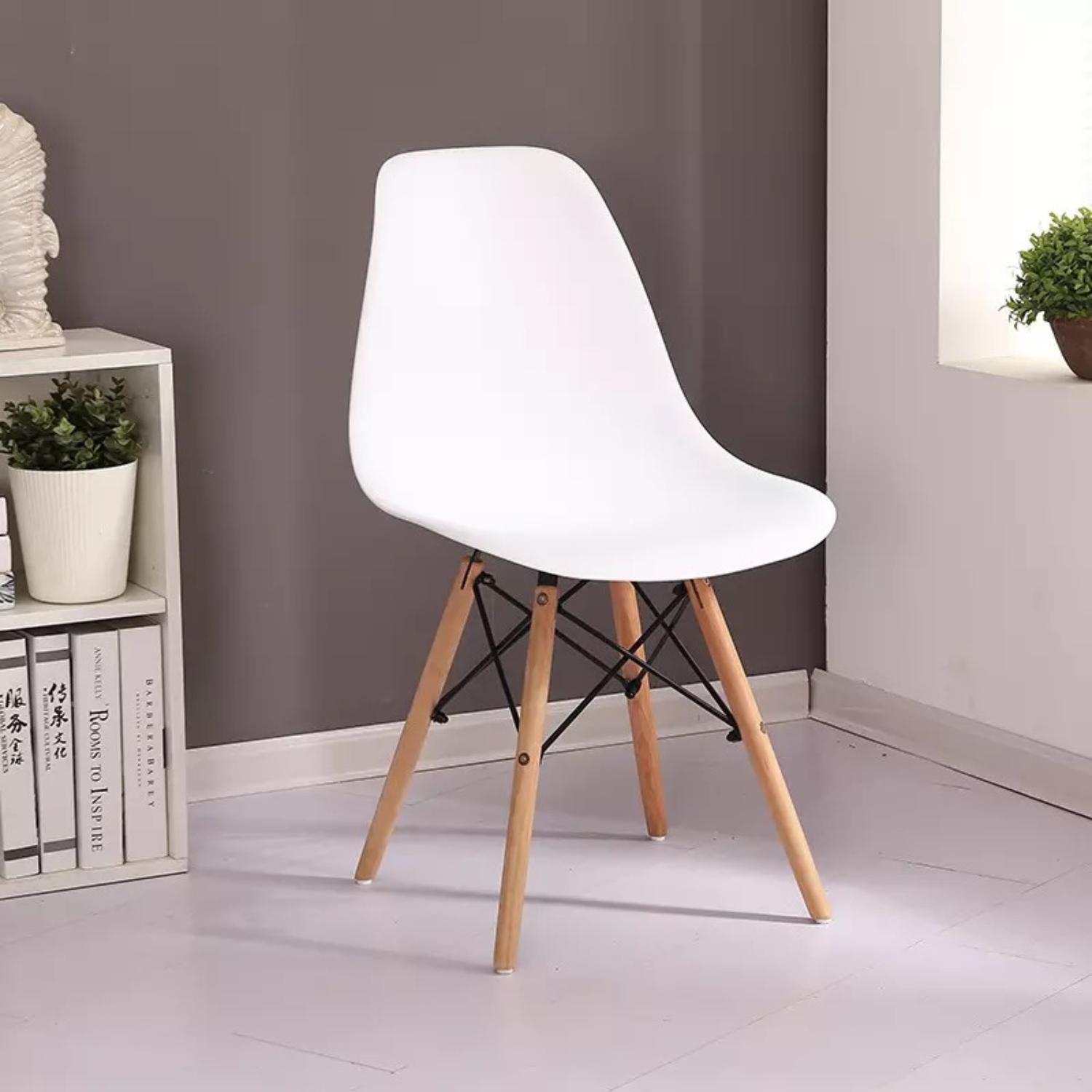 Silla de comedor estilo eames blanca-2
