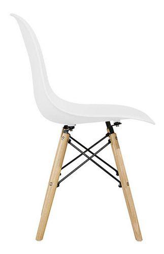 Silla de comedor estilo eames blanca-5
