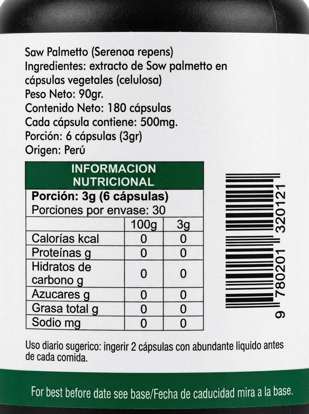 saw palmetto 180 capsulas NATPLUS-3