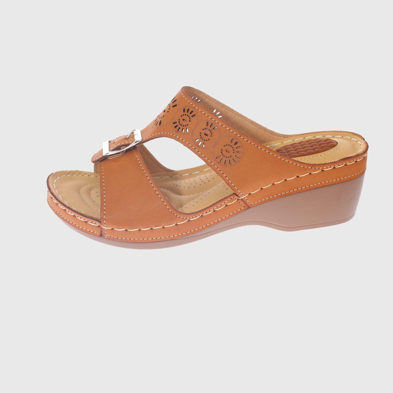 Sandalia Confort Camel Vía Franca Mujer-1
