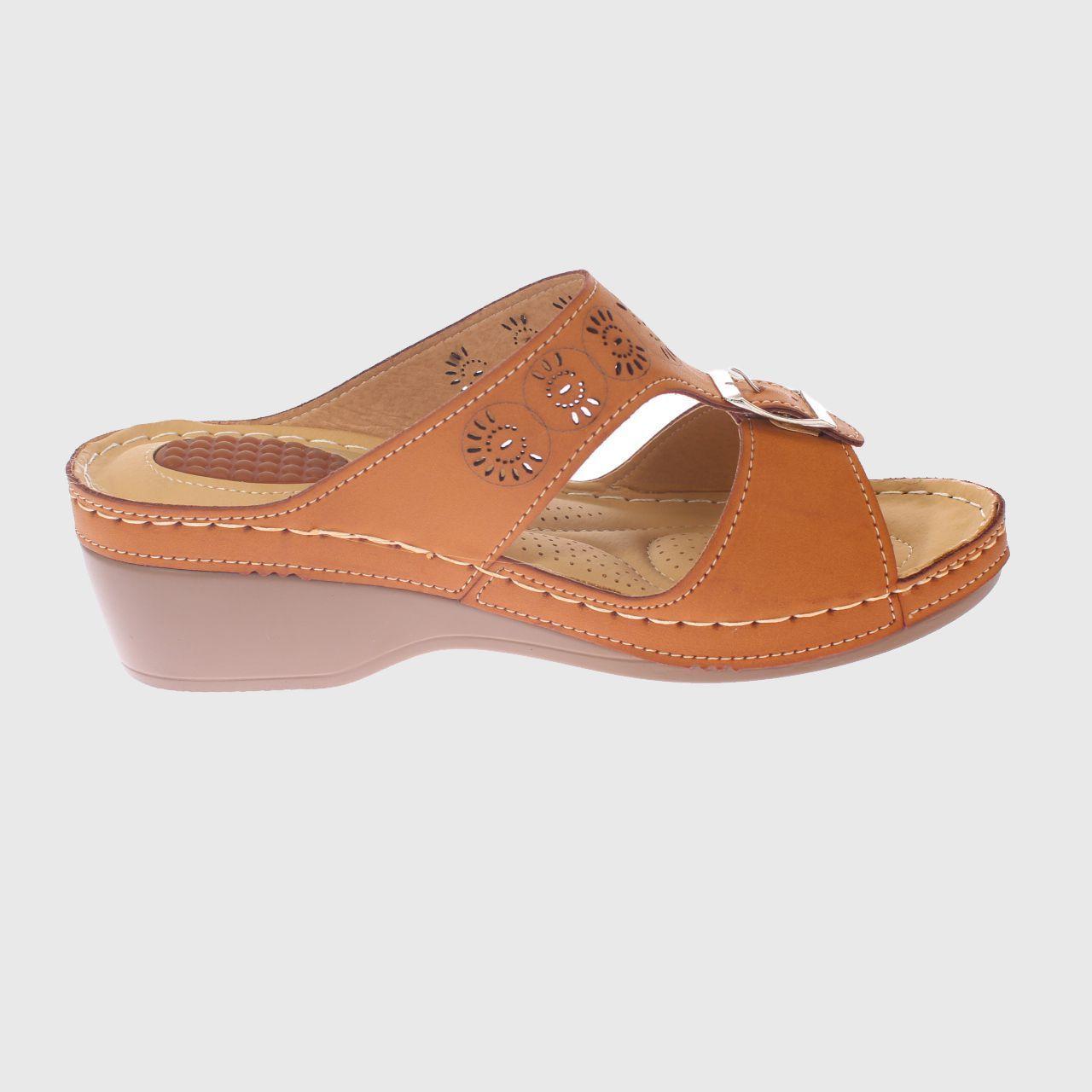 Sandalia Confort Camel Vía Franca Mujer-3