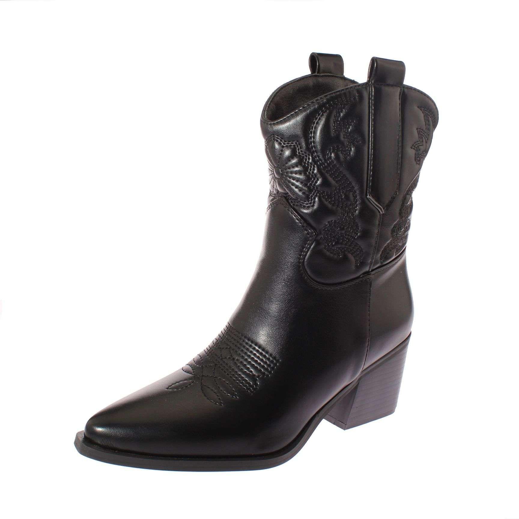 Bota Vaquera Negro Vía Franca Mujer Art: 5CC248BLACK-0