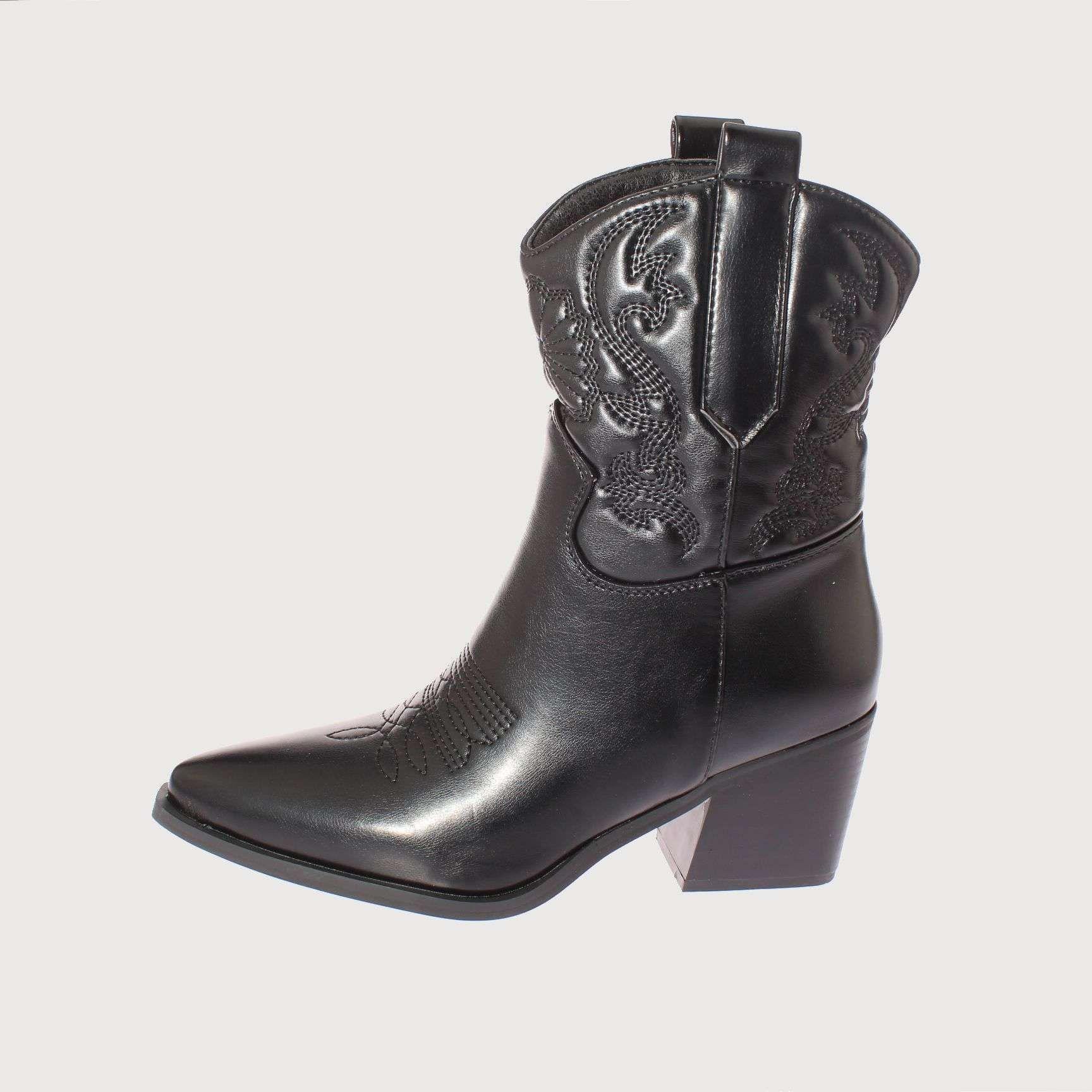 Bota Vaquera Negro Vía Franca Mujer Art: 5CC248BLACK-1