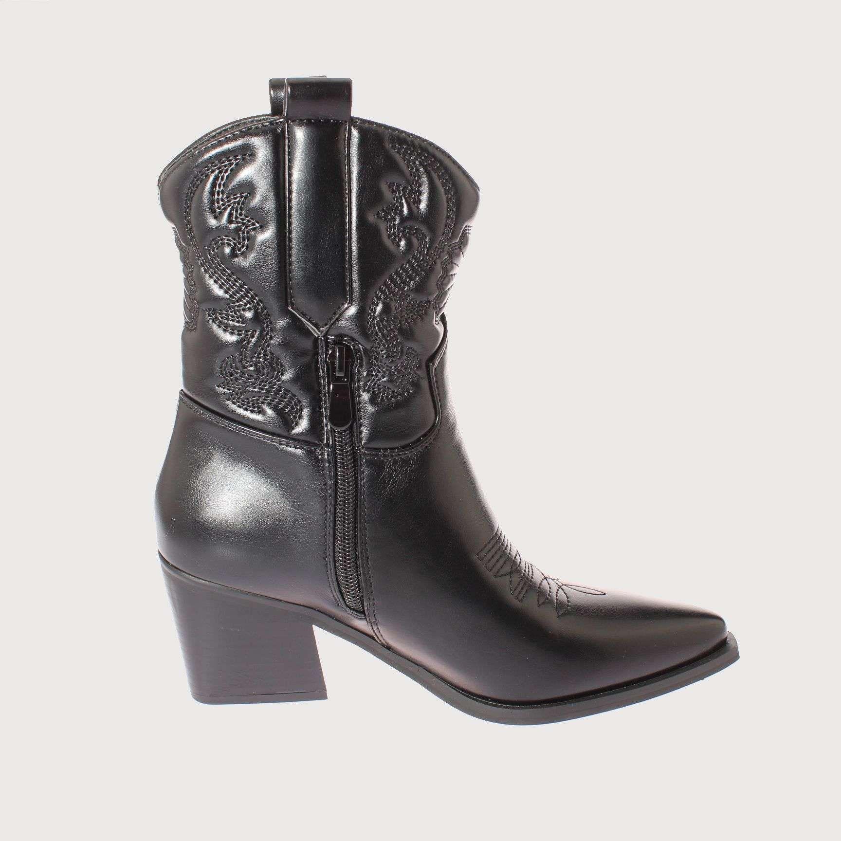 Bota Vaquera Negro Vía Franca Mujer Art: 5CC248BLACK-3