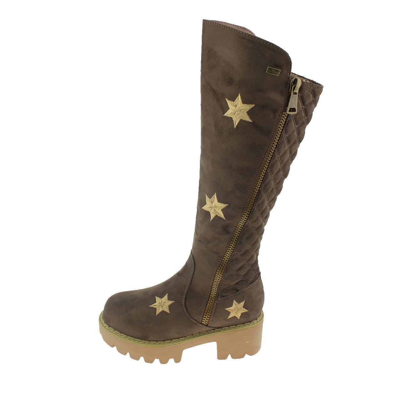 Bota Bordada Para Niña Color Gris oscuro-2