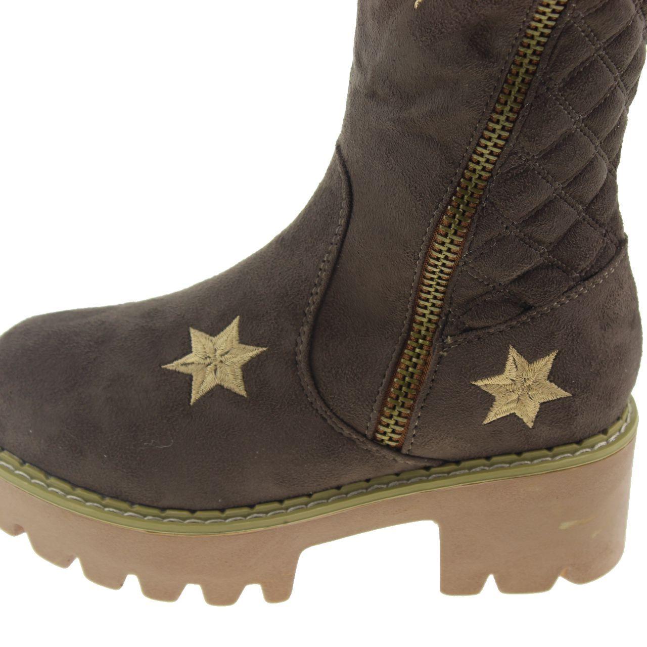 Bota Bordada Para Niña Color Gris oscuro-4