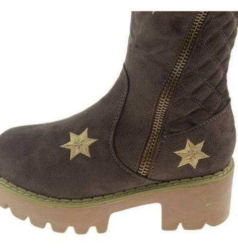 Bota Bordada Para Niña Color Gris oscuro-9
