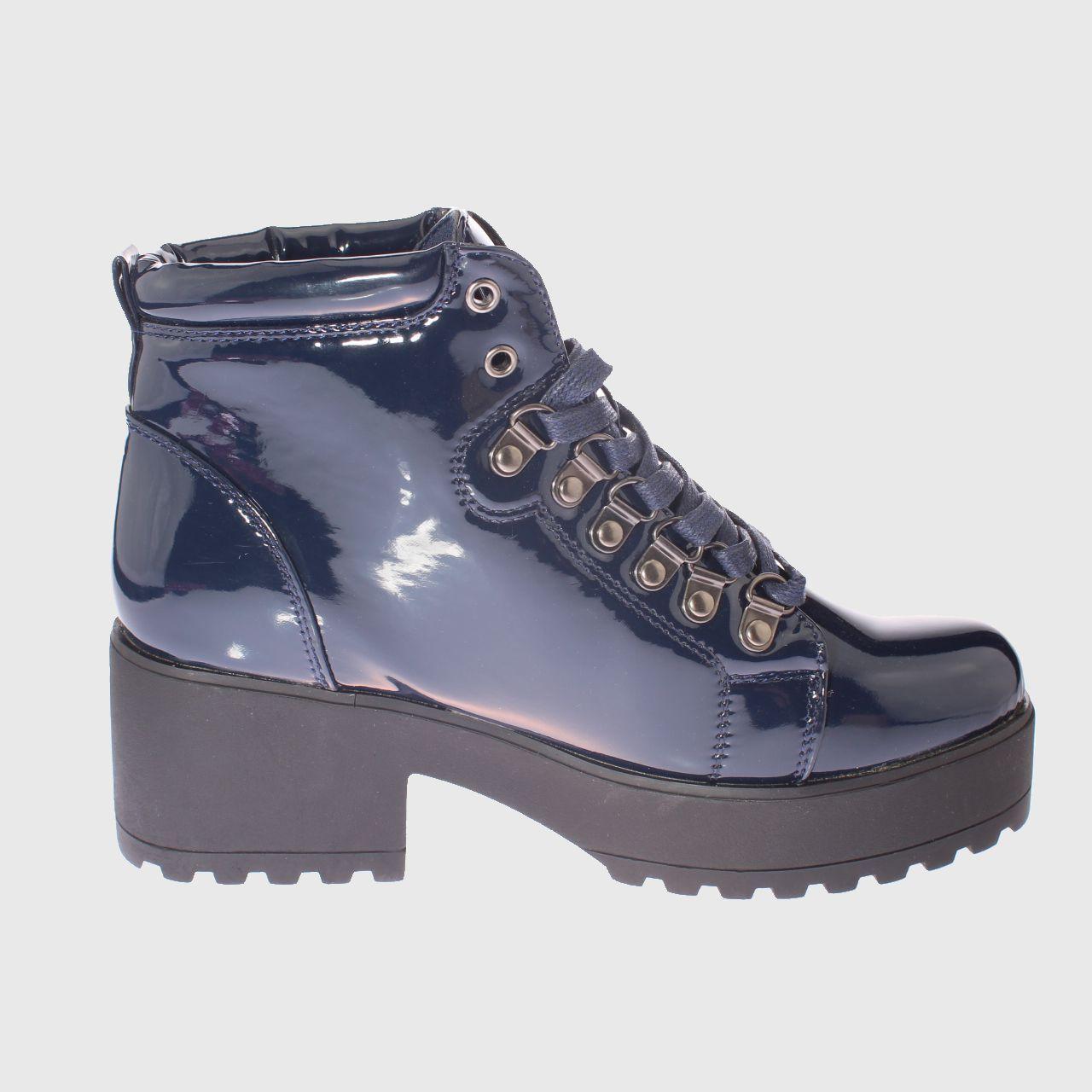 Botin Charol Dark Blue Vía Franca Mujer-3