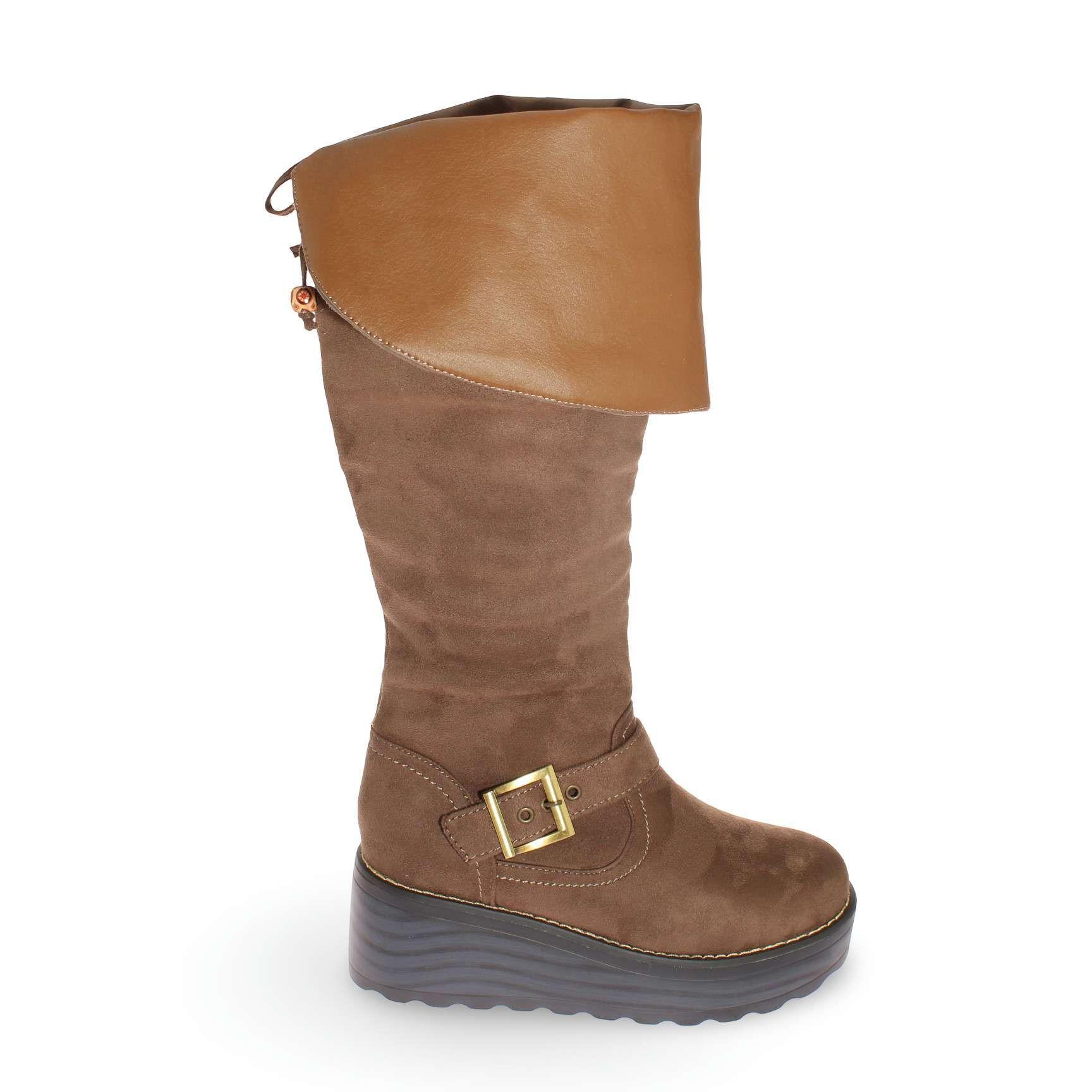 Bota Terraplen Gris Vía Franca Mujer Art: 5JO803M3TAUPE-4