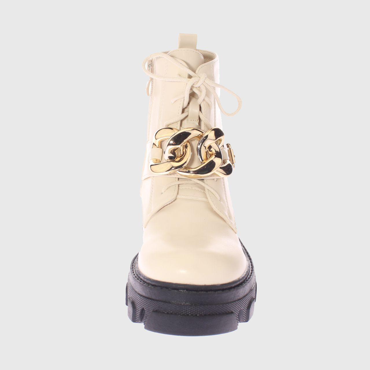 Botín cadena Beige Vía Franca Mujer-2