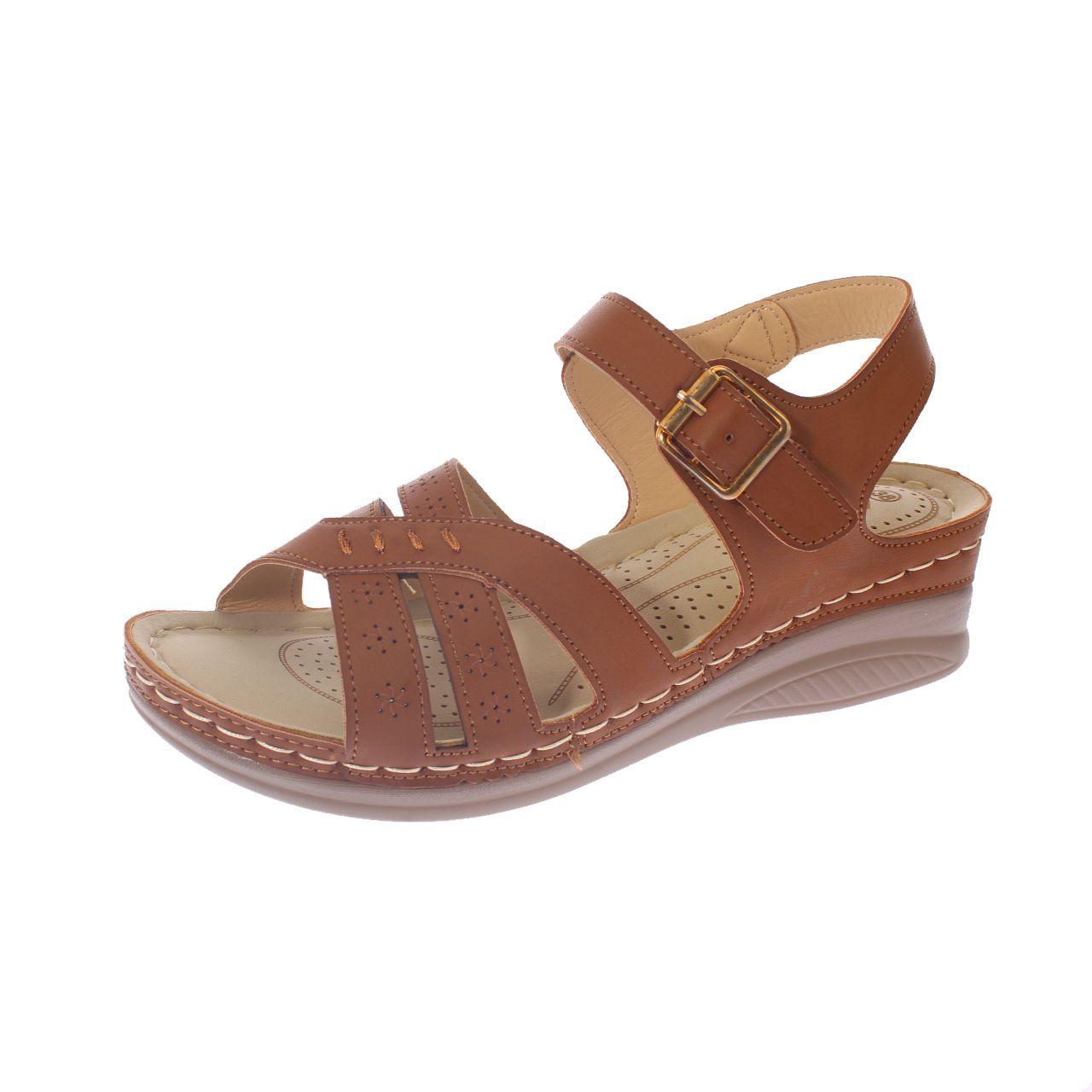 Sandalia Confort Camel Vía Franca Mujer-0