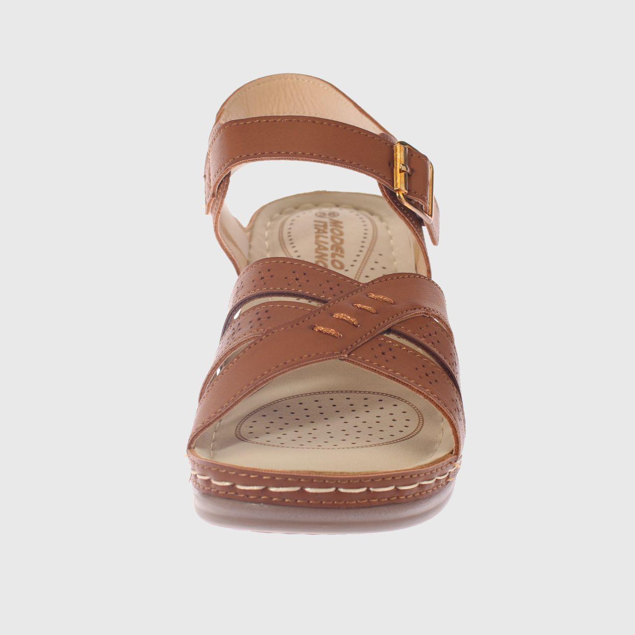 Sandalia Confort Camel Vía Franca Mujer-2