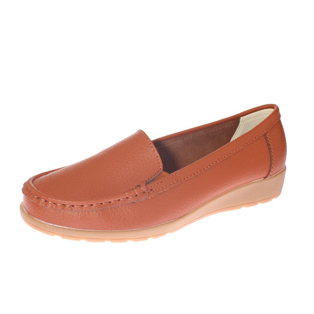 Mocasín Cuero Camel Vía Franca Mujer-0