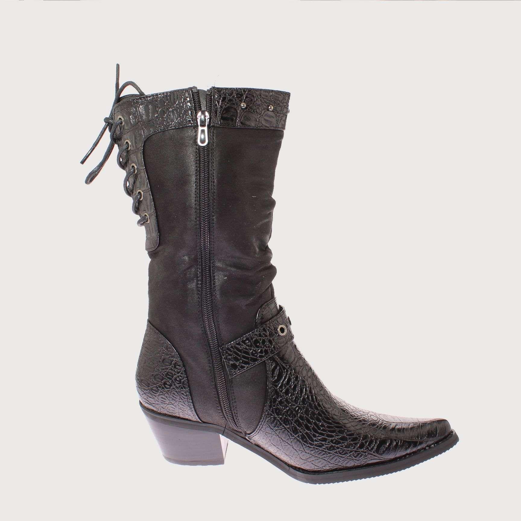 Bota Vaquera Negro Vía Franca Mujer Art: 52109BLACK-3