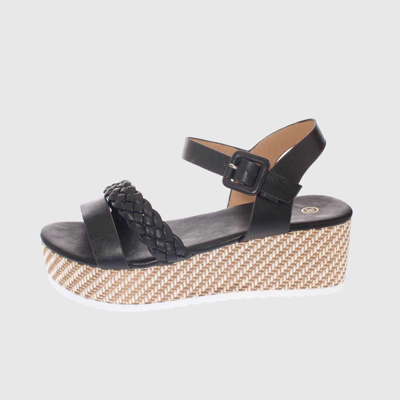 Sandalia Plataforma Negro Vía franca Mujer-1