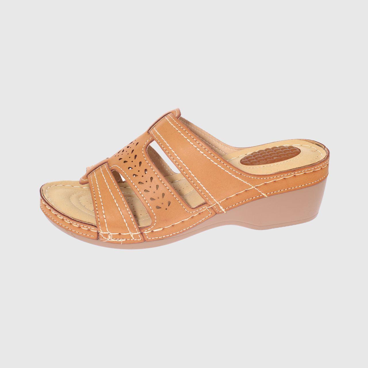 Sandalia Confort Camel Vía Franca Mujer-1
