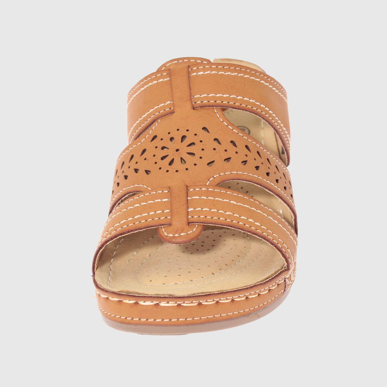 Sandalia Confort Camel Vía Franca Mujer-2