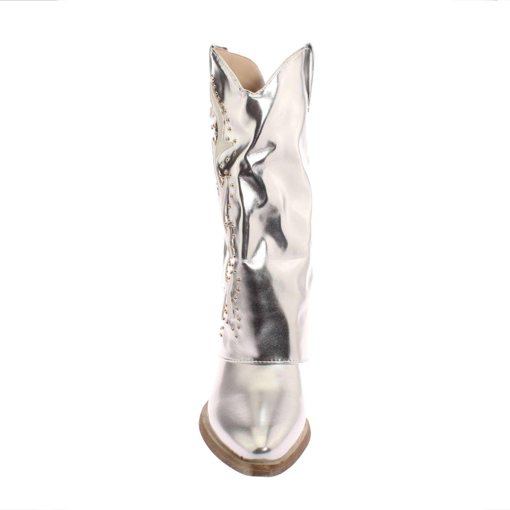 Bota Vaquera Plateado Vía Franca Mujer Art: 5Q26PLATA-2