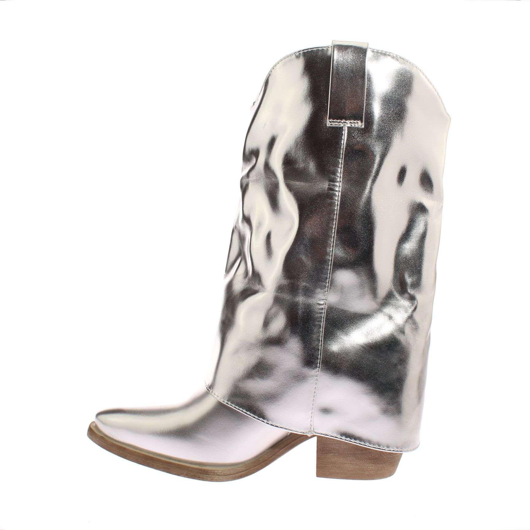 Bota Vaquera Plateado Vía Franca Mujer Art: 5Q26PLATA-3