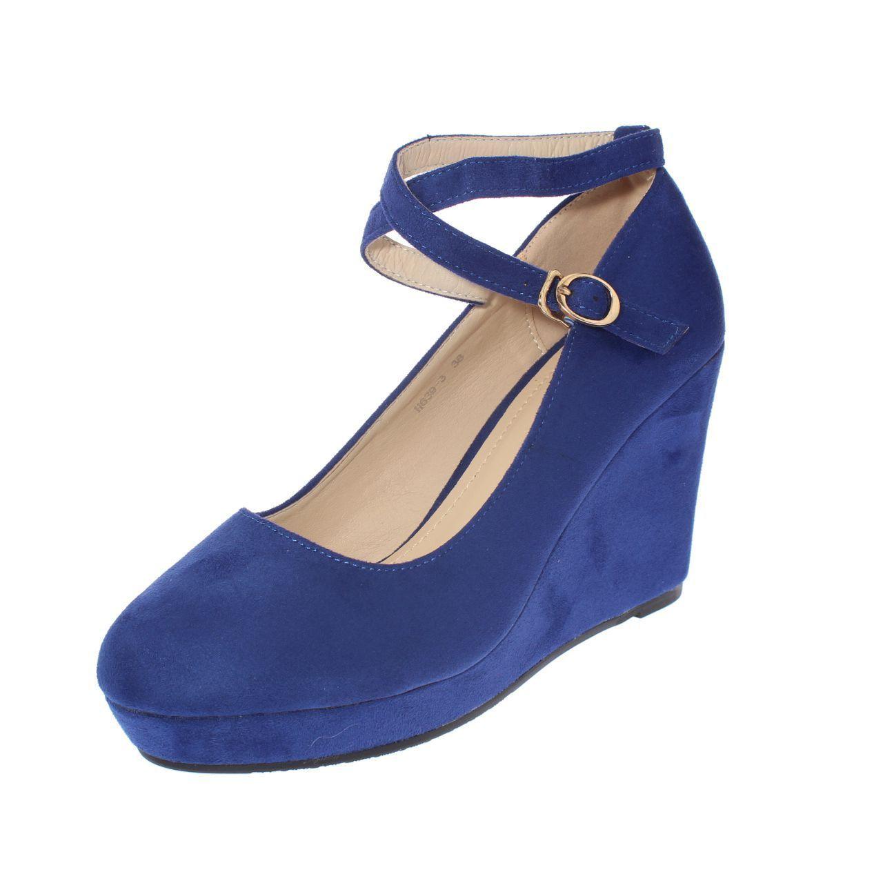 Zapato Plataforma Azul Vía Franca Mujer-0