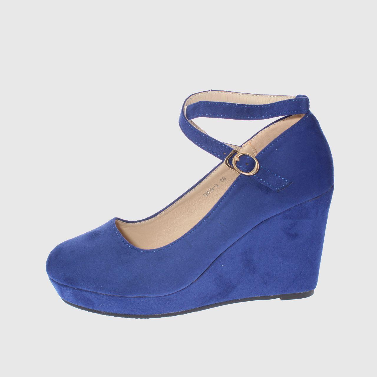 Zapato Plataforma Azul Vía Franca Mujer-1