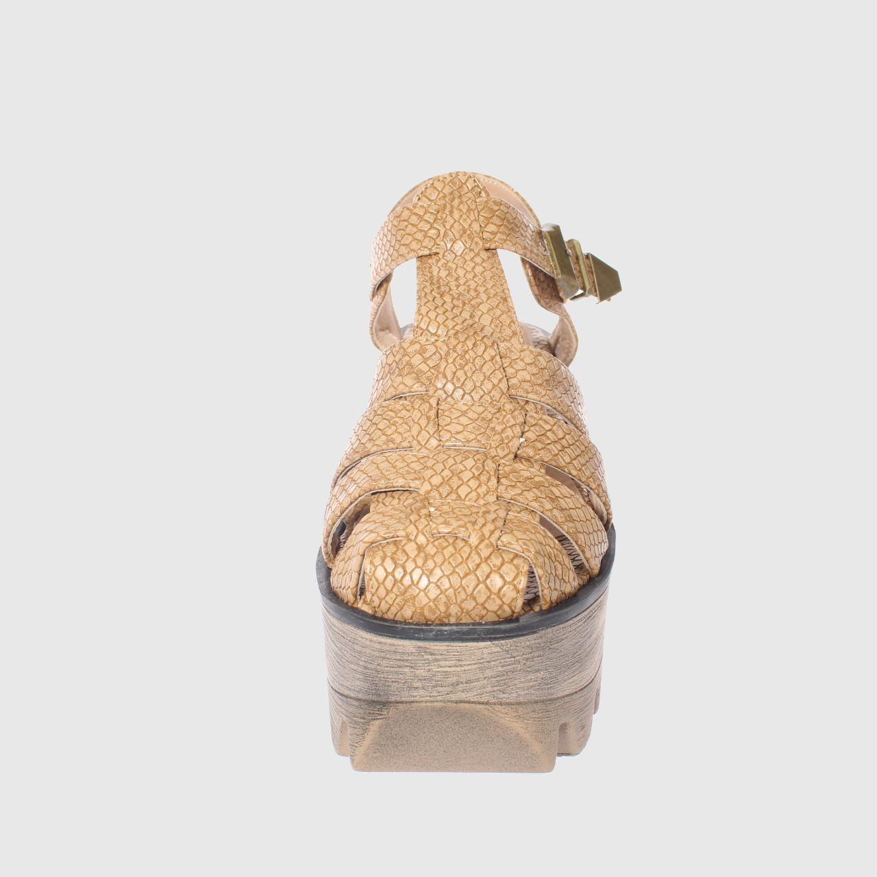Sandalia plataforma Beige Vía Franca Mujer-2