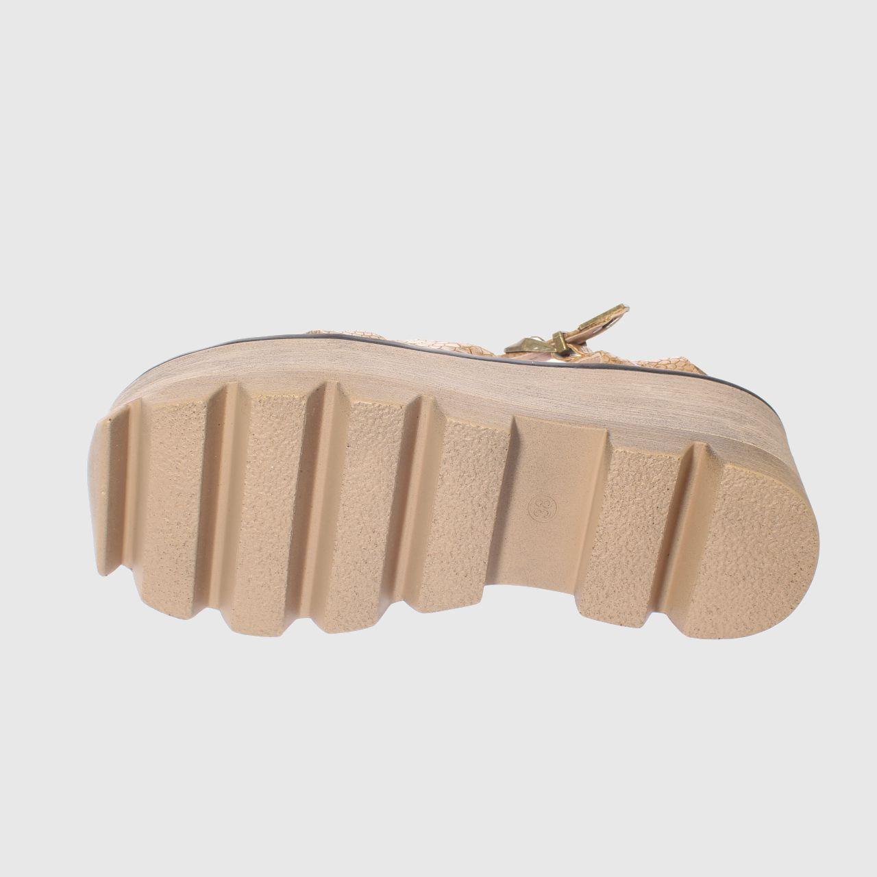 Sandalia plataforma Beige Vía Franca Mujer-4