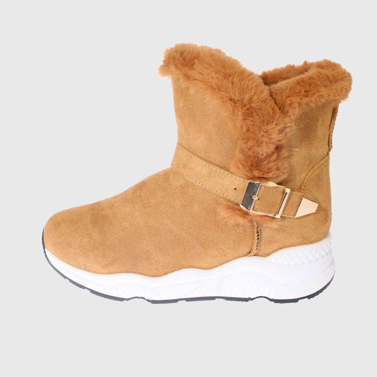 Bota Piel Camel Vía Franca Mujer-1