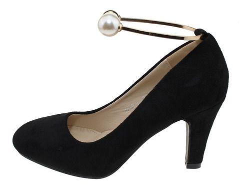 Zapato Taco Para Mujer Color Negro-5
