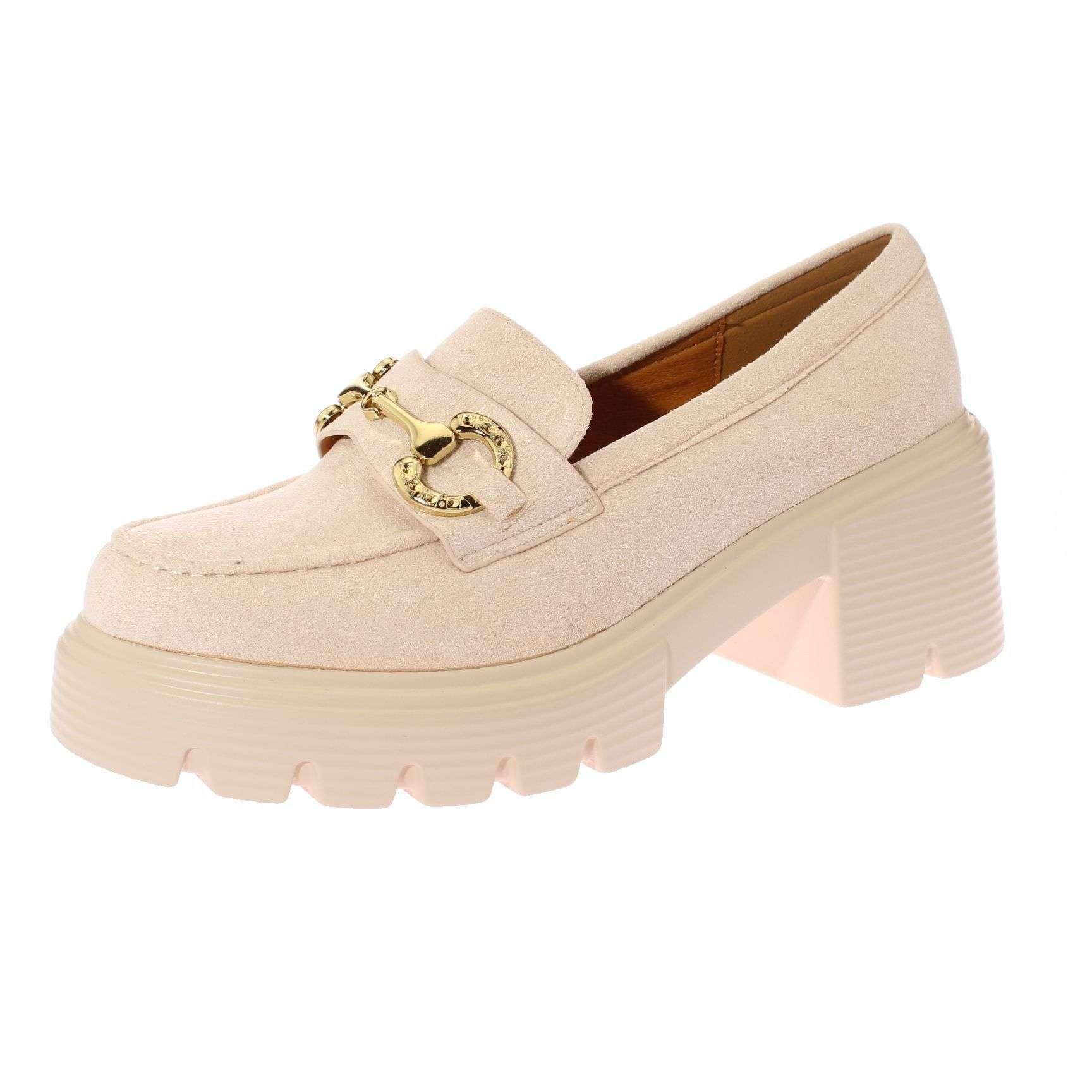 Mocasìn Taco Beige Vía Franca Mujer Art: 5W101BEIGE-0