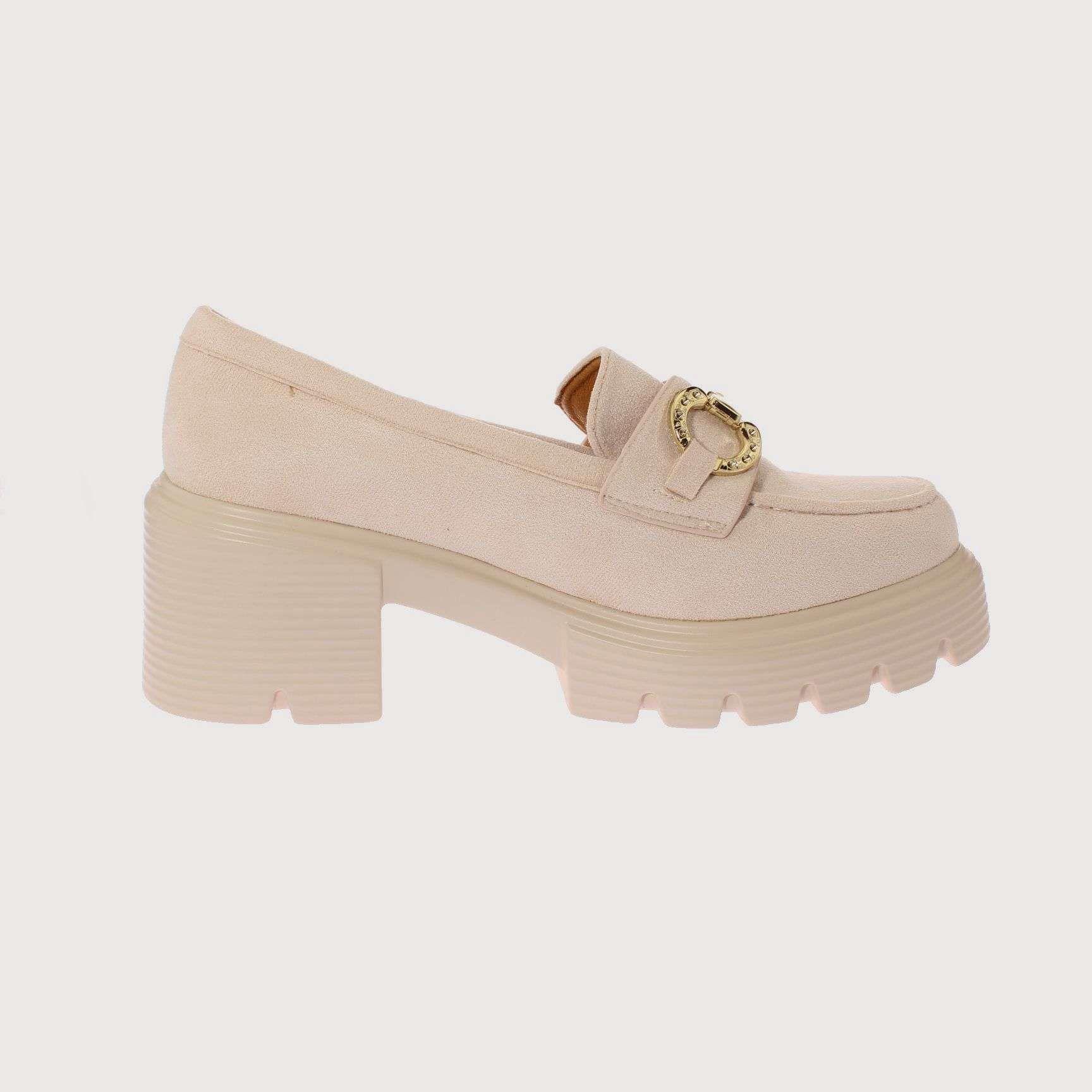 Mocasìn Taco Beige Vía Franca Mujer Art: 5W101BEIGE-3