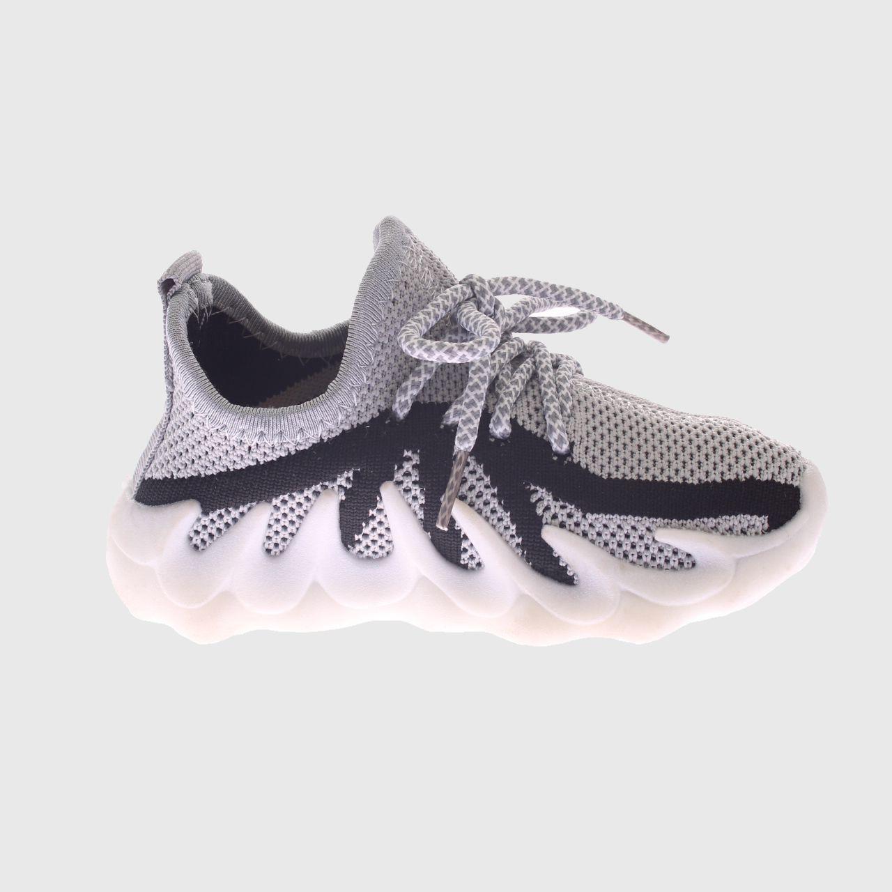 Zapatilla Kids Gris Negro Vía Franca Niño-3