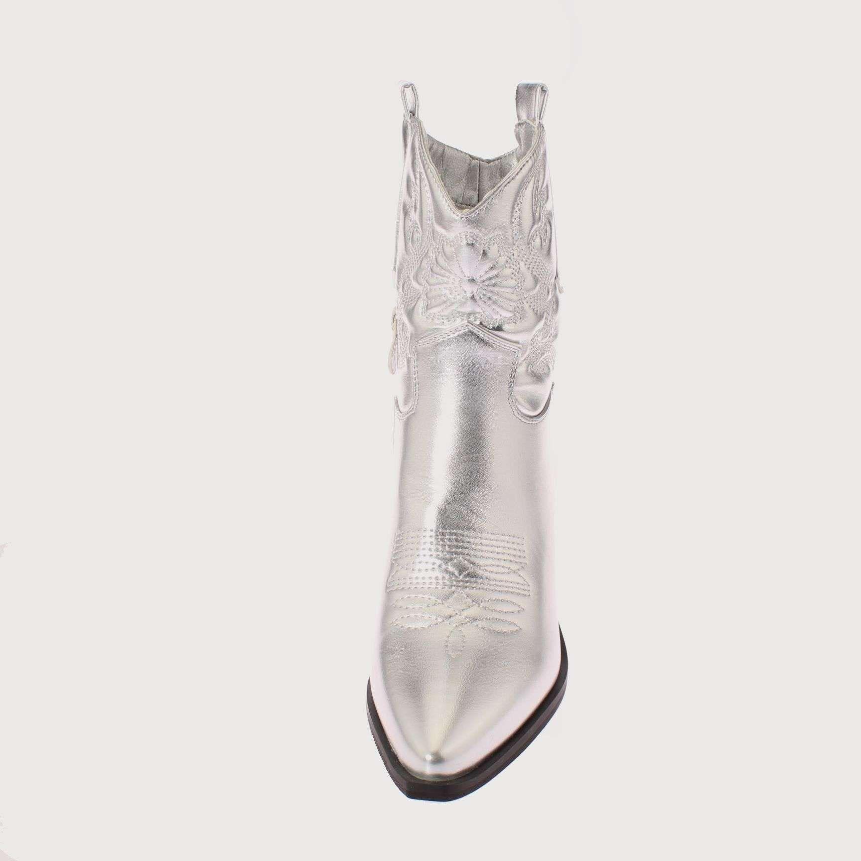 Bota Vaquera Plateado Vía Franca Mujer Art: 5CC248SILVER-2