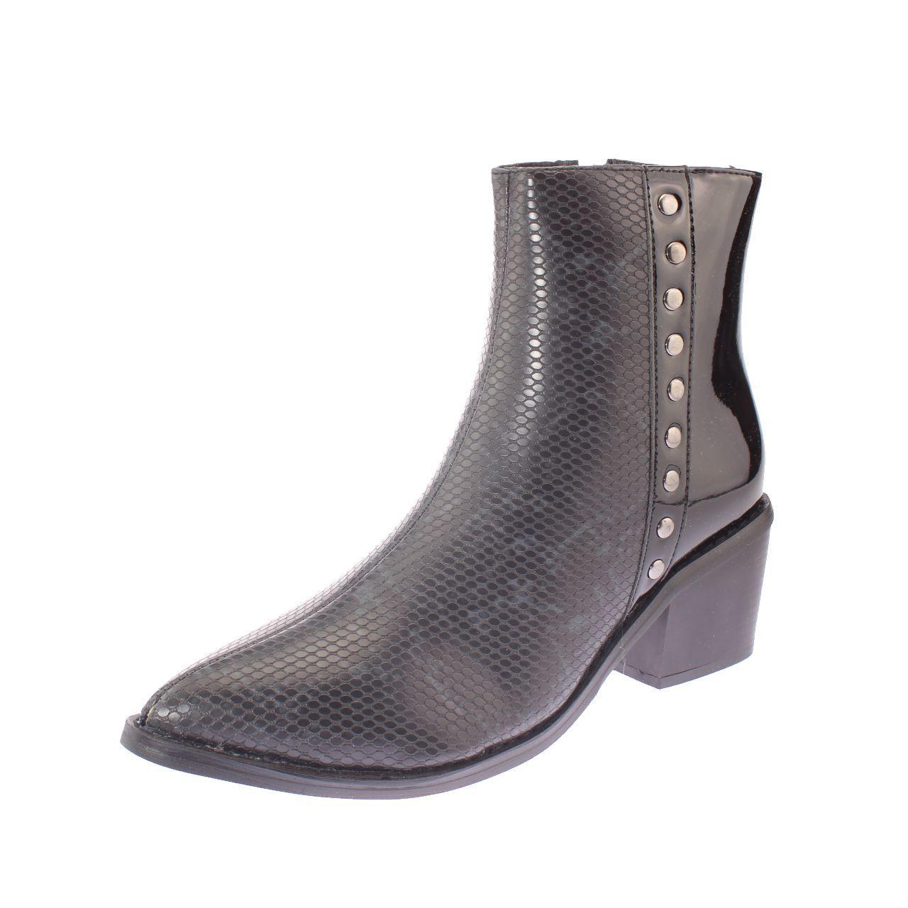 Botin Animal Negro Vía Franca Mujer-0
