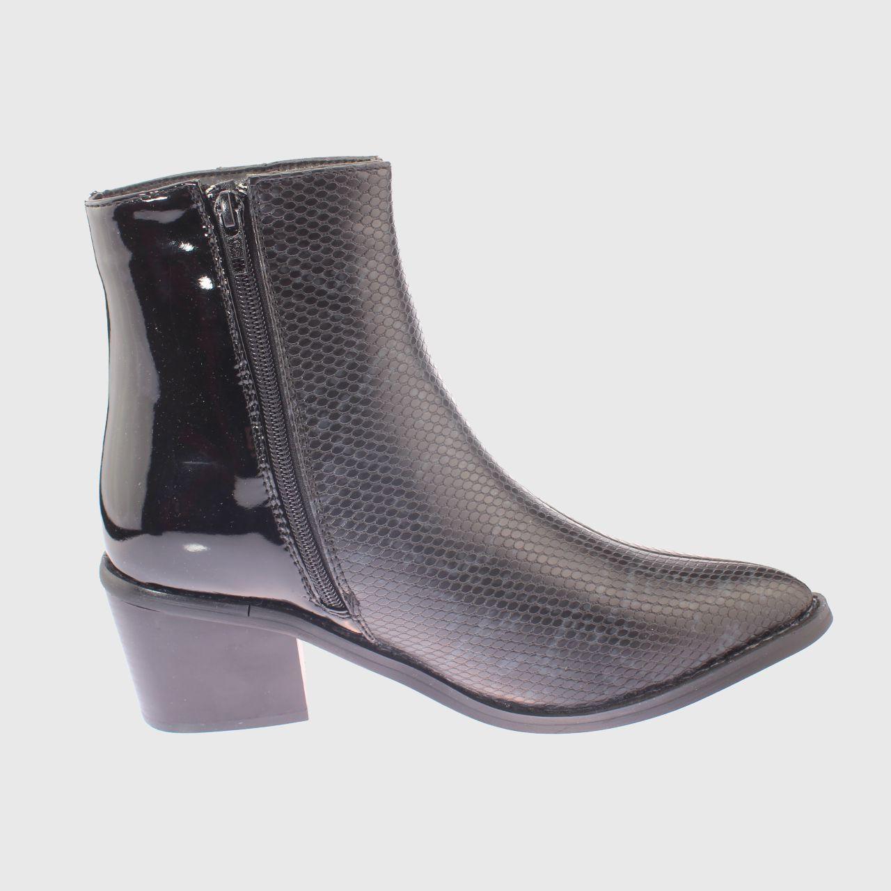 Botin Animal Negro Vía Franca Mujer-2