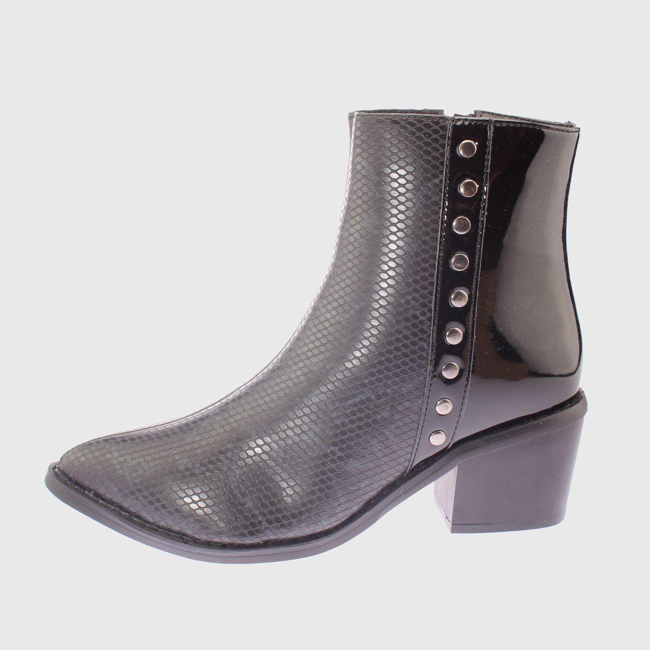Botin Animal Negro Vía Franca Mujer-3
