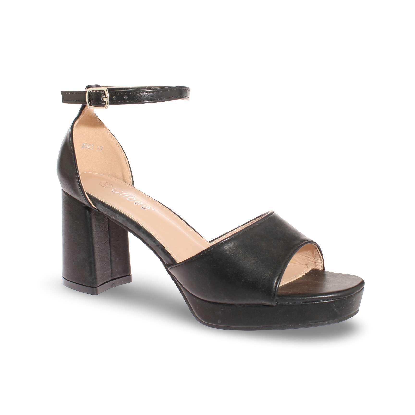 Sandalia Taco Negro Vía Franca Mujer Art: 5KD82BLACK-0