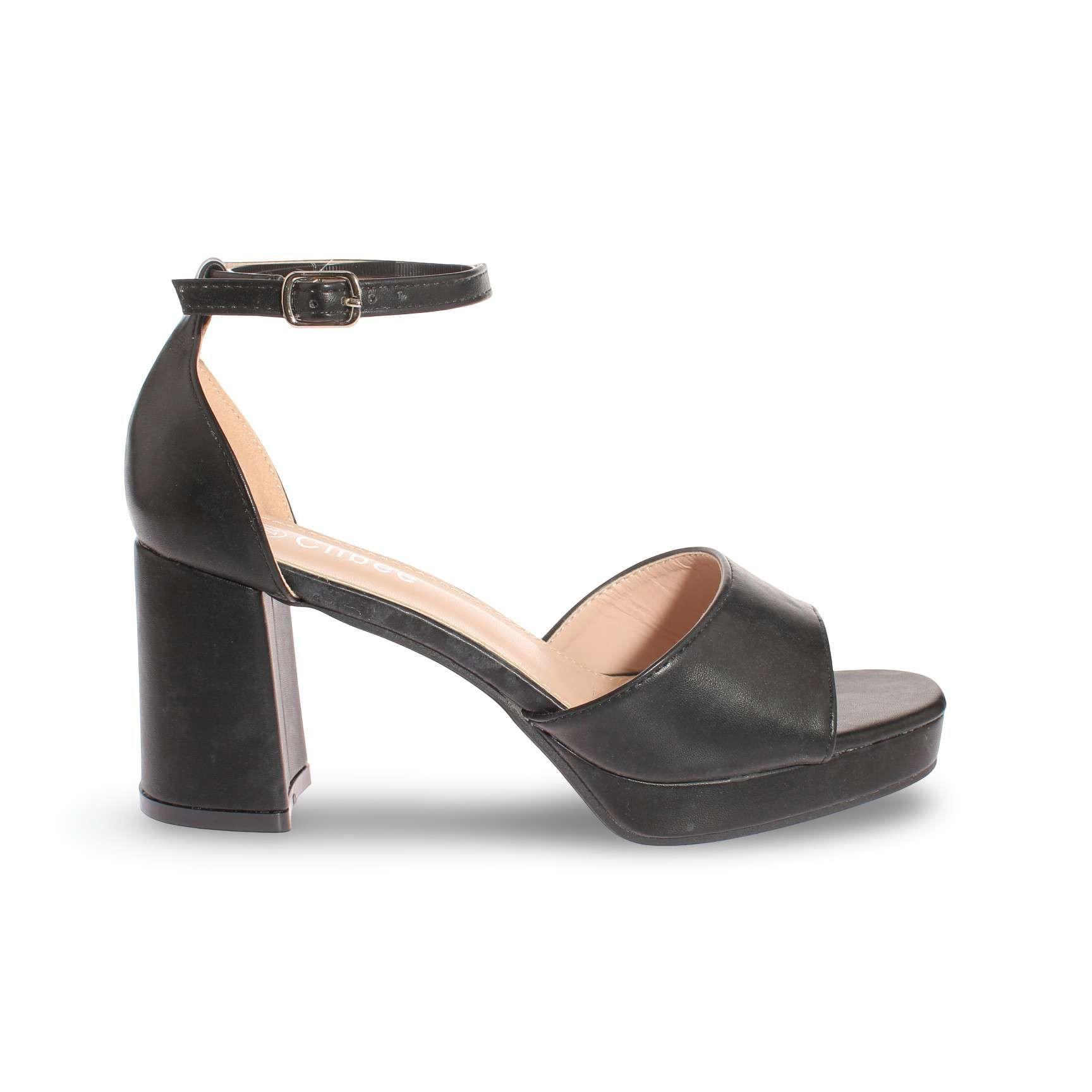 Sandalia Taco Negro Vía Franca Mujer Art: 5KD82BLACK-1