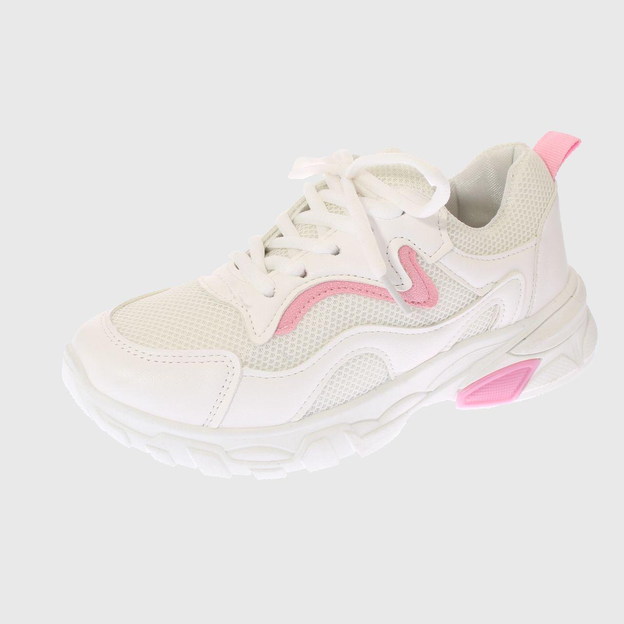 Zapatilla Blanco Rosado Vía Franca Mujer-4