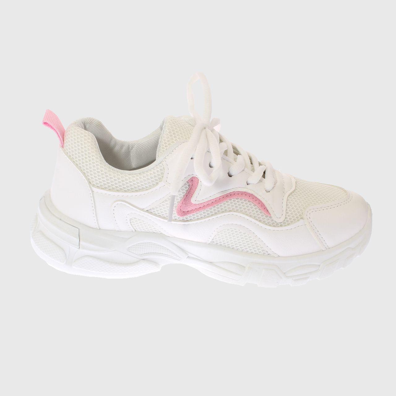 Zapatilla Blanco Rosado Vía Franca Mujer-1