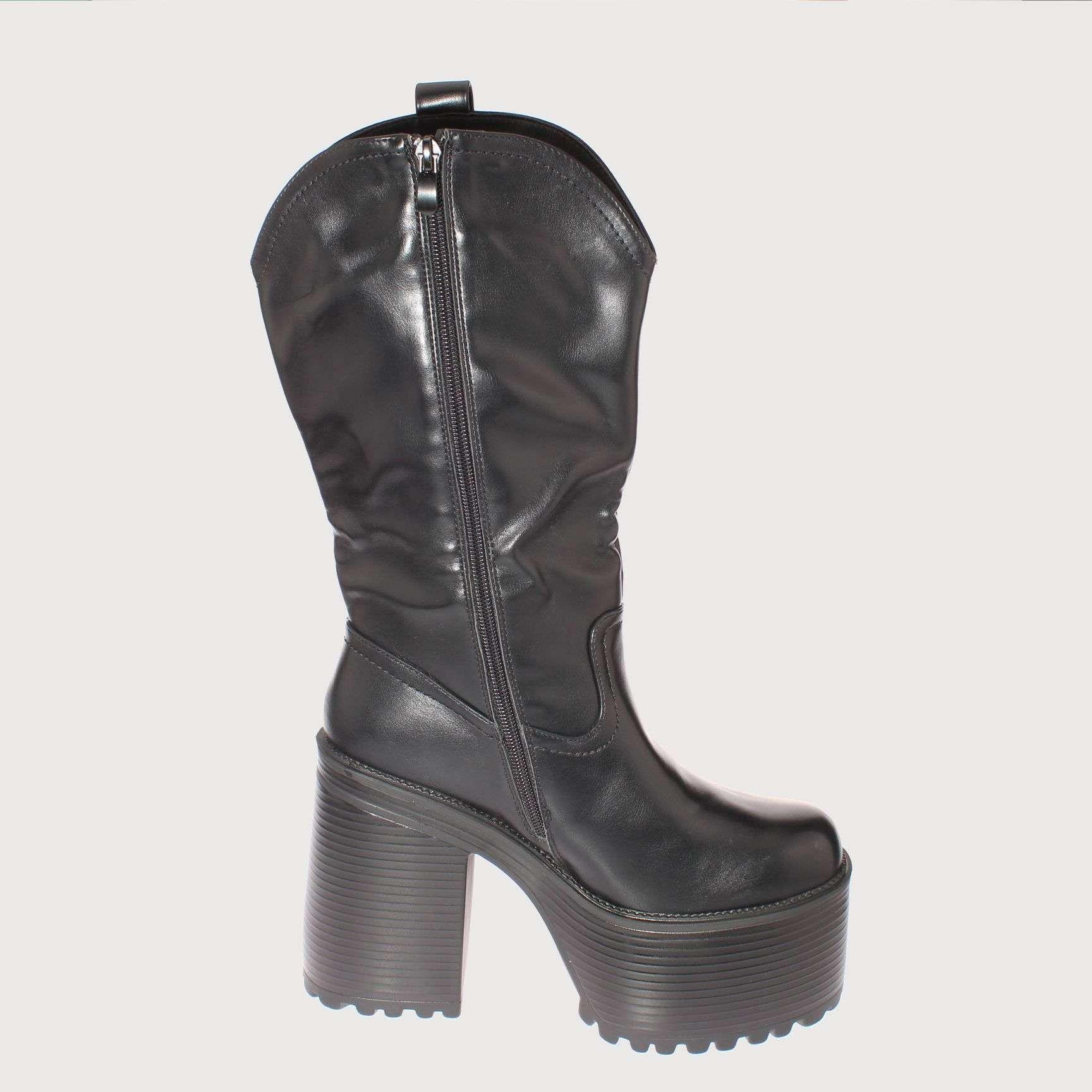Bota Terraplen Negro Vía Franca Mujer Art: 5PG230951BLACK-3