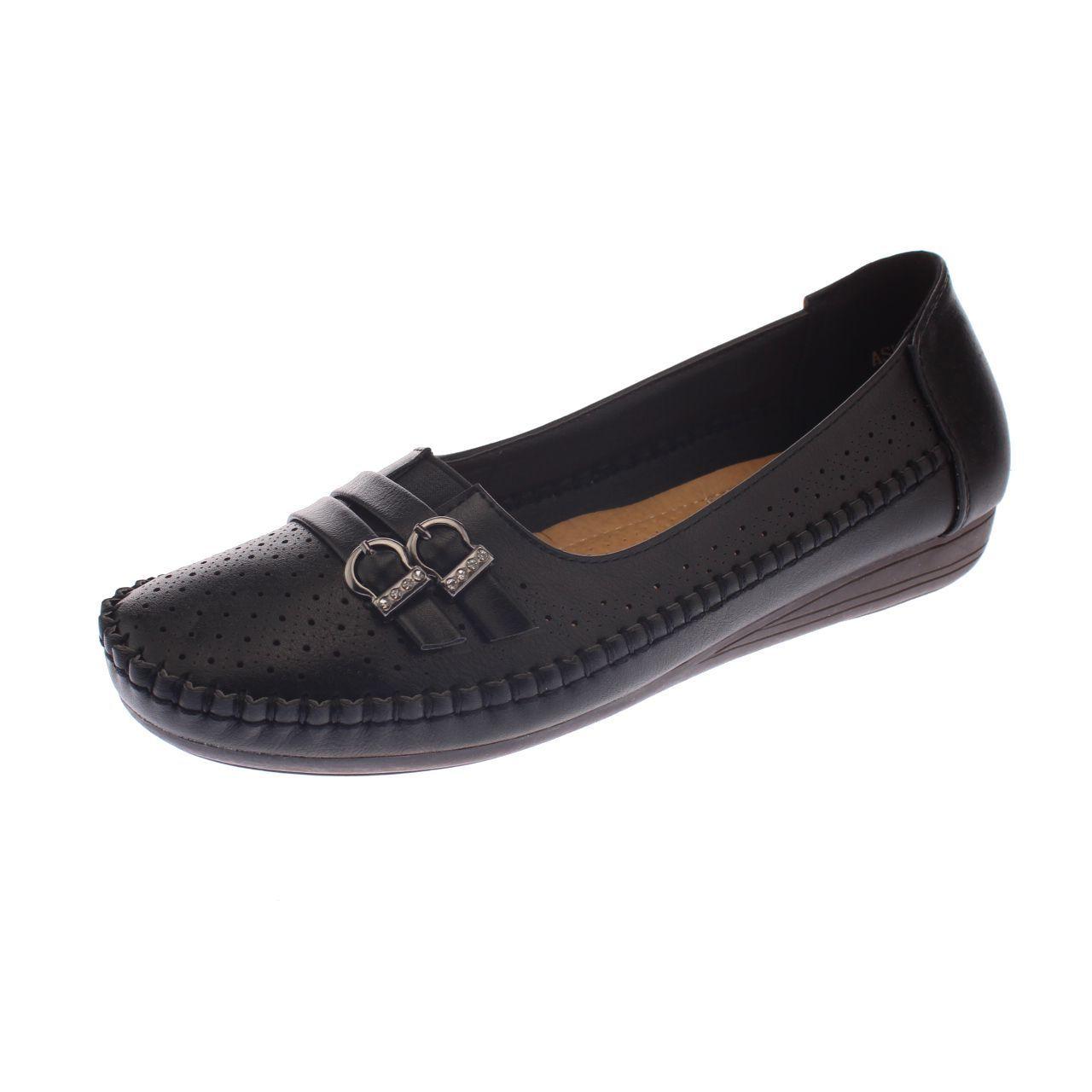 Mocasín Negro Vía Franca Mujer-0