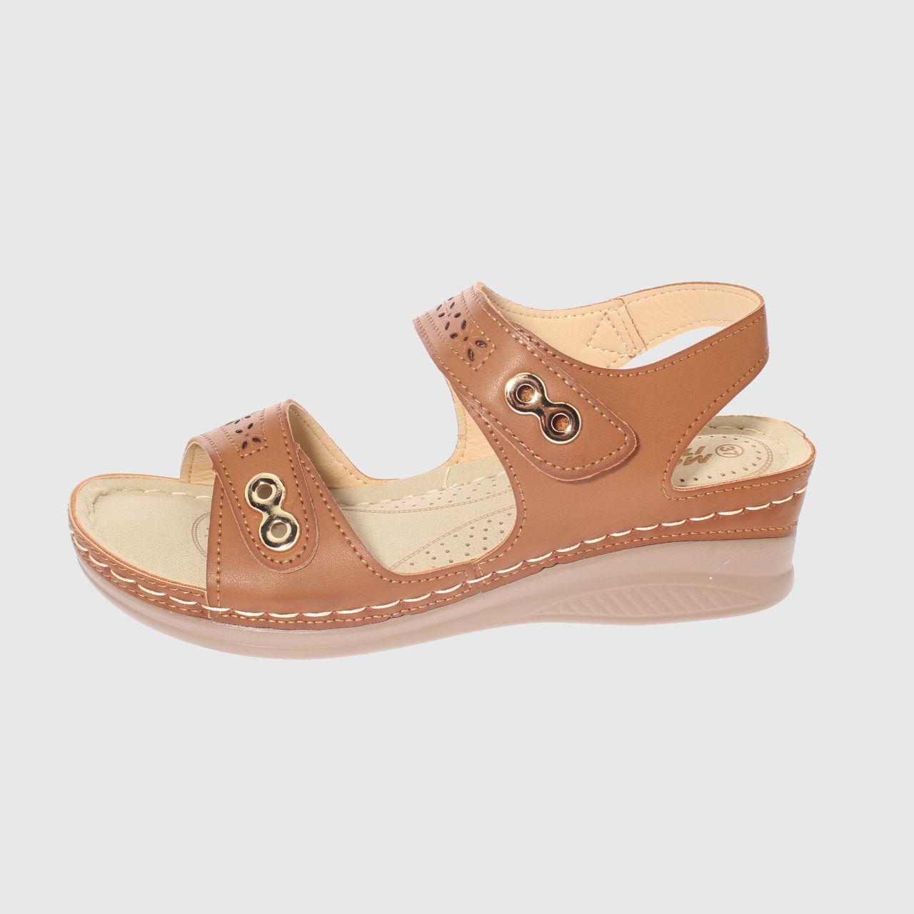 Sandalia Confort Camel Vía Franca Mujer-1