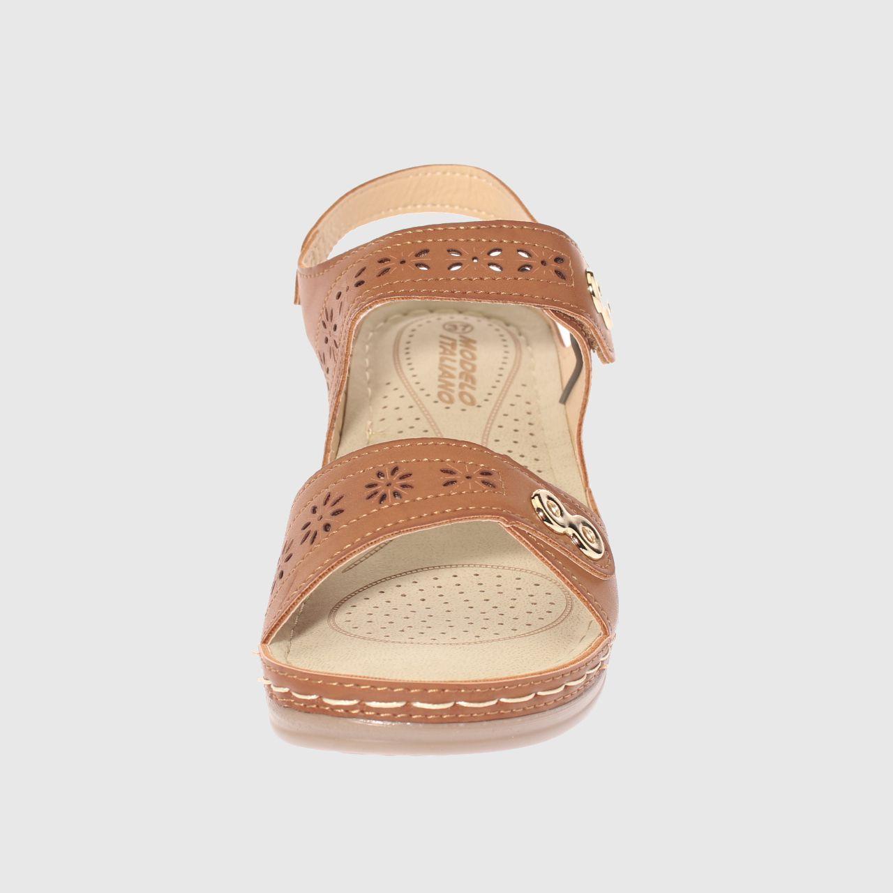 Sandalia Confort Camel Vía Franca Mujer-2