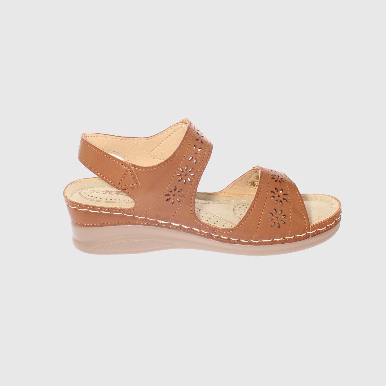 Sandalia Confort Camel Vía Franca Mujer-3
