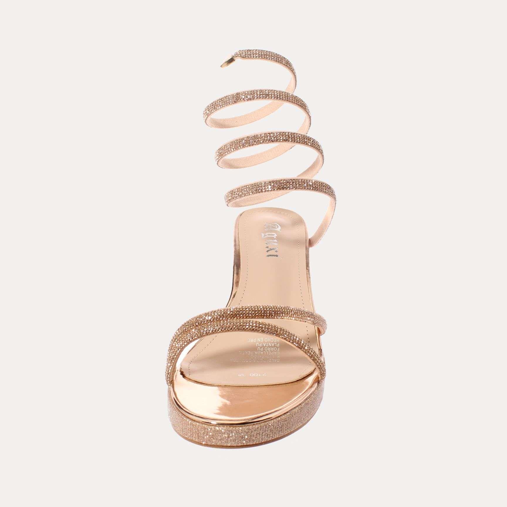 Sandalia Taco Dorado Vía Franca Mujer Art: 52100CHAMPAGNE-2