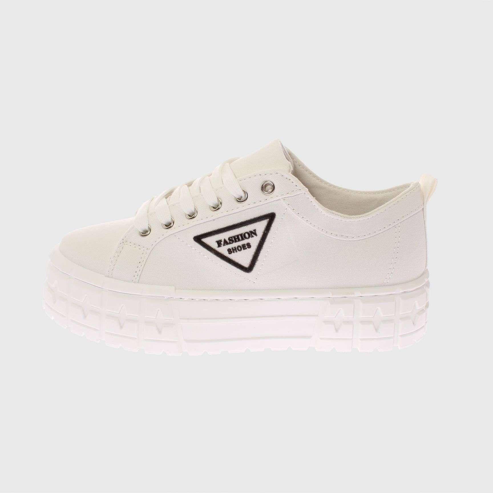 Zapatilla Lona Blanco Vía Franca  Mujer-4