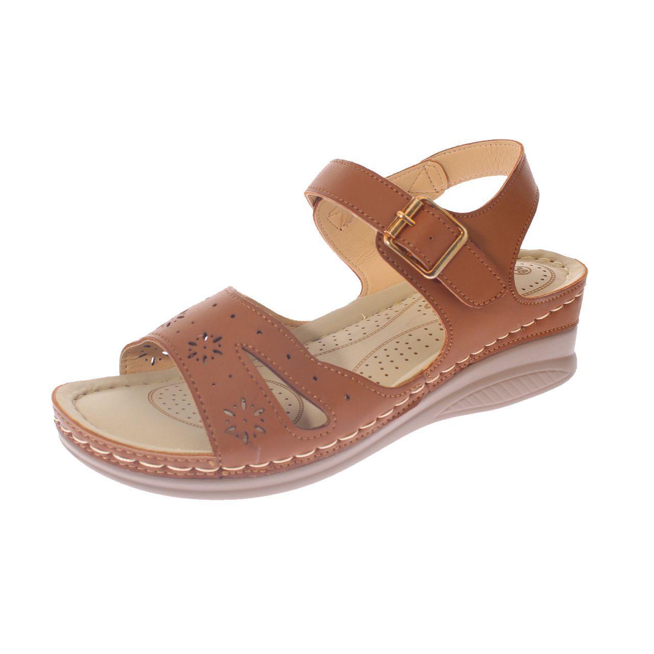 Sandalia Confort Camel Vía Franca Mujer-0
