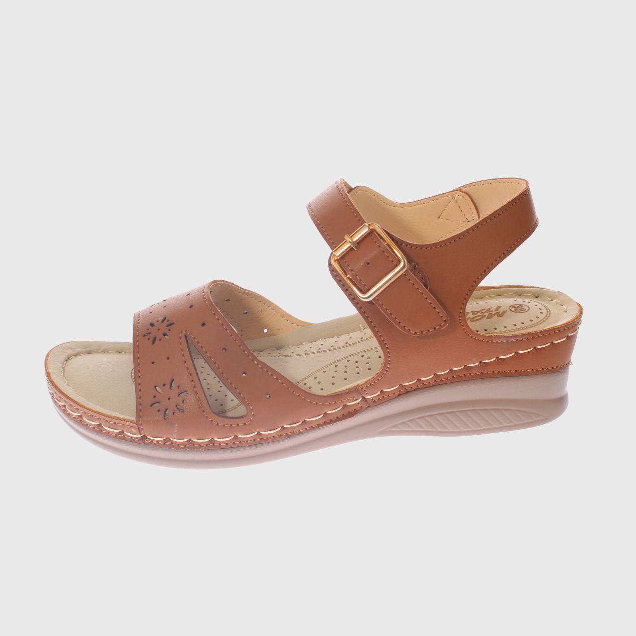 Sandalia Confort Camel Vía Franca Mujer-1